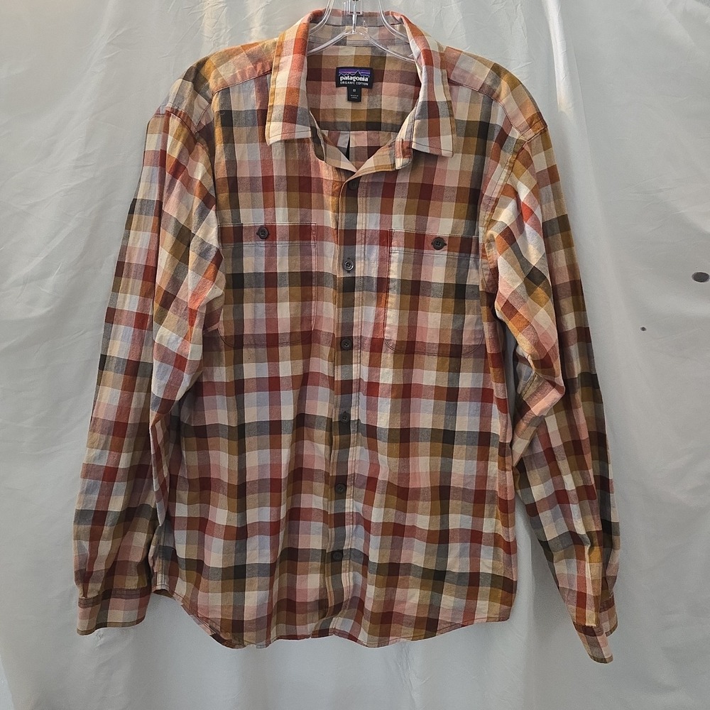 Patagonia Men's Pima Cotton Plaid Button-Up Long Sleeve‎ Shirt Gorpcore Sz M